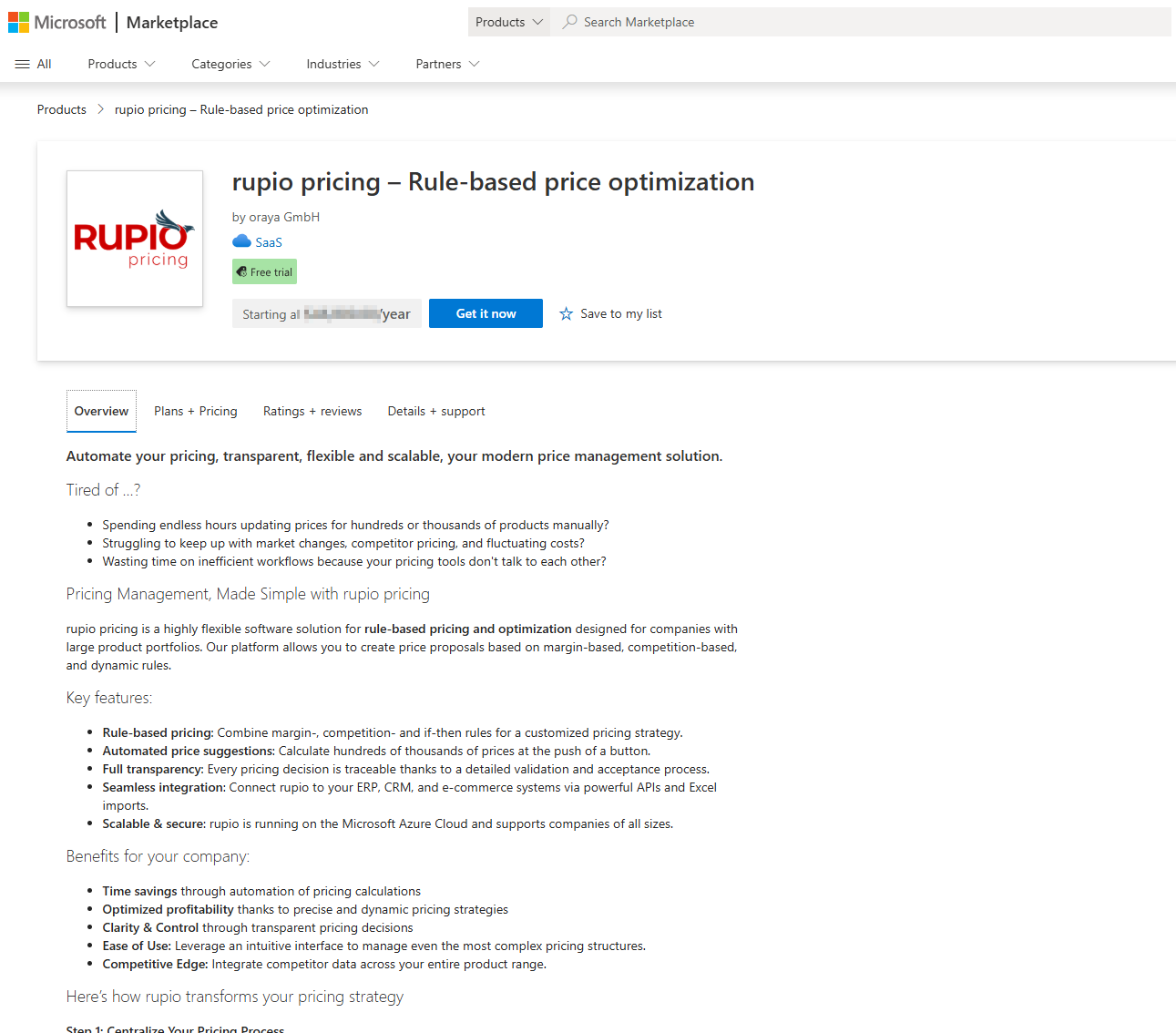 rupio Azure Marketplace